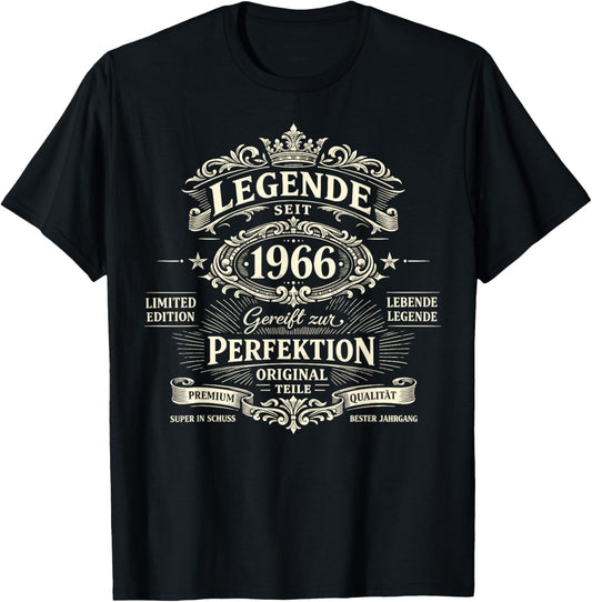 60. Geburtstag Mann Frau 60 Jahre Deko 1966 Geschenk Lustig T-Shirt - T-Shirt | Black