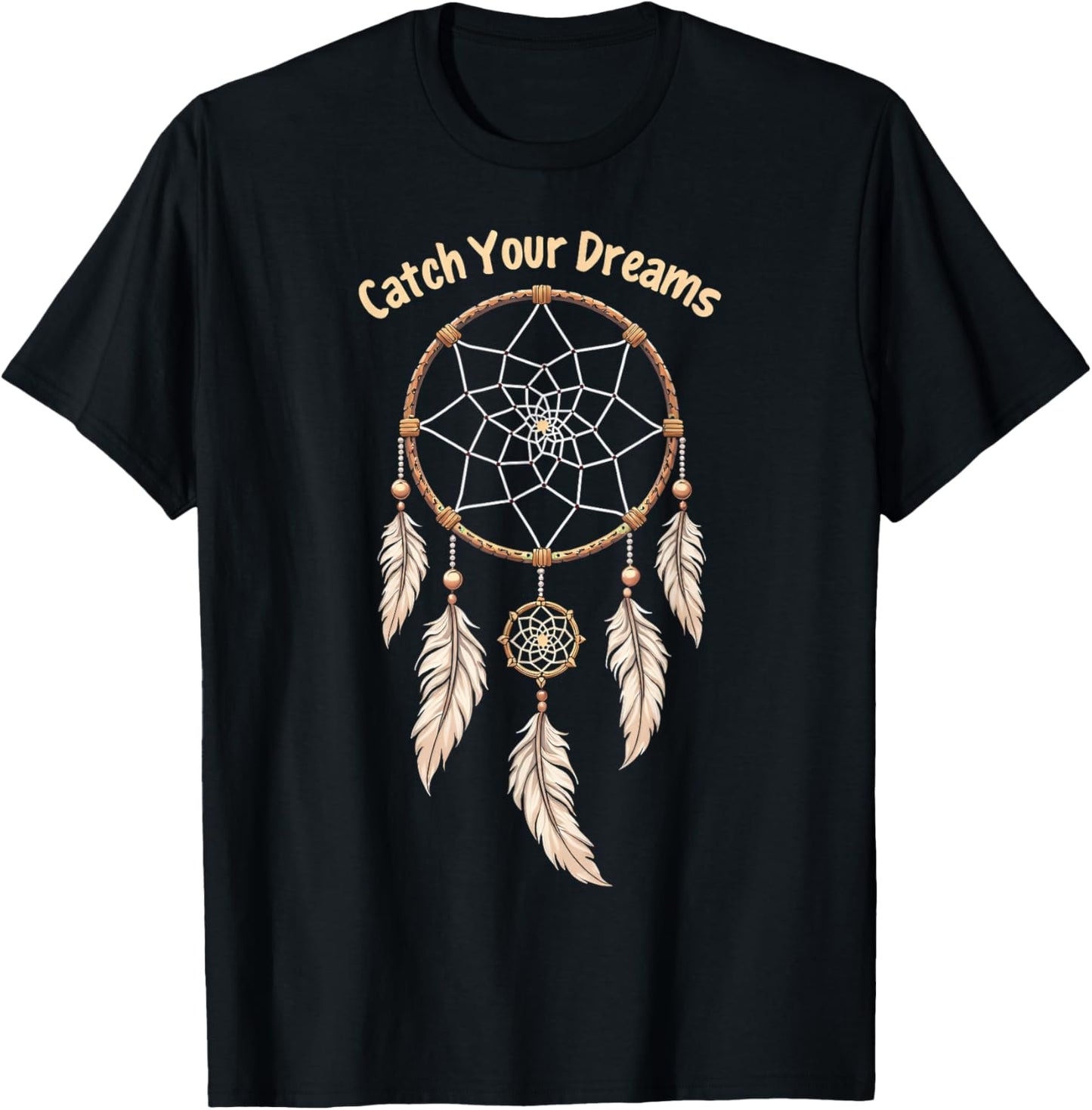 Dreamcatcher "Catch Your Dreams" Boho T-Shirt - T-Shirt | Black