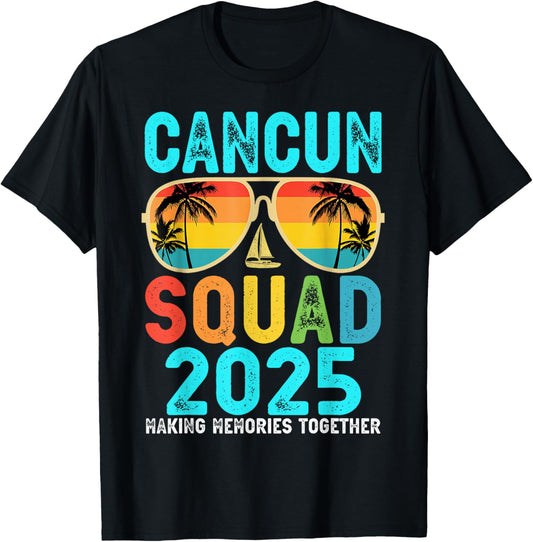Cancun Squad 2025 Vacation Friends Family Matching Group T-Shirt - T-Shirt | Black