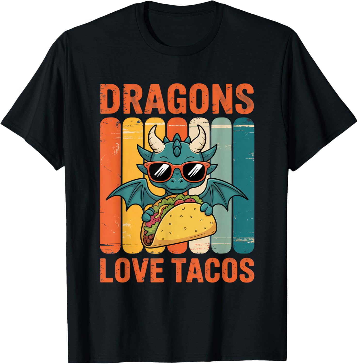Dragons Love Tacos Fun for Dragon Enthusiasts Party Gear T-Shirt - T-Shirt | Black