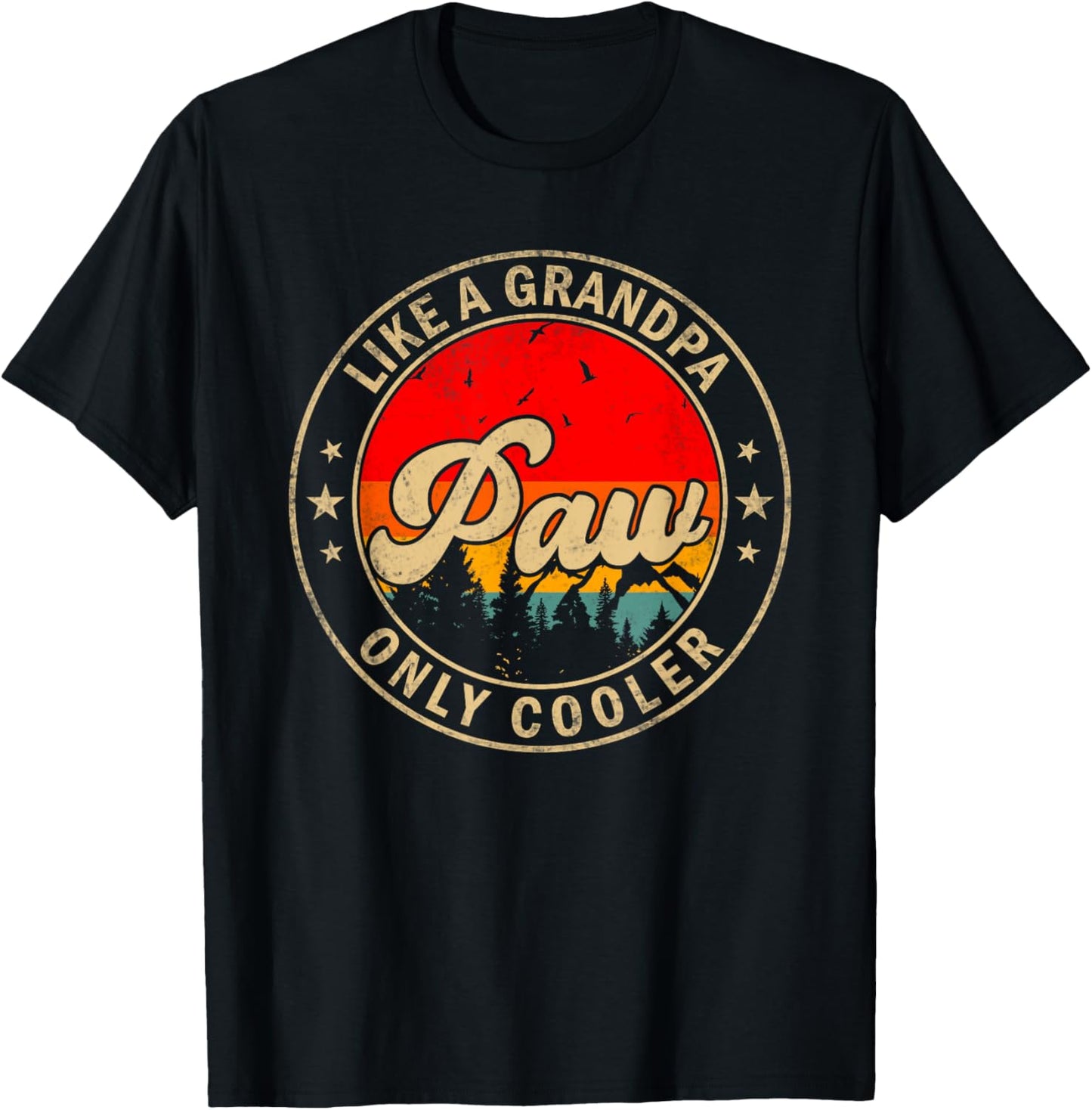 Paw Like A Grandpa Only Cooler Funny Papa Grandpa T-Shirt - T-Shirt | Black