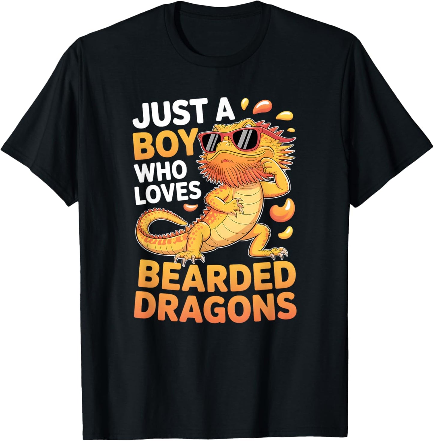 Boys Bearded Dragon T-Shirt - T-Shirt | Black
