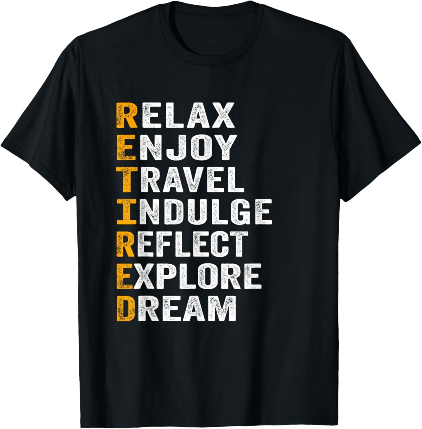 Retired Letters Meanings, Funny Retirement T-Shirt - T-Shirt | Black