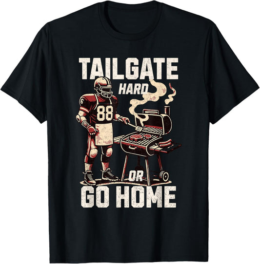 Tailgate Party American Football Player Men Funny Grill T-Shirt - T-Shirt | Black