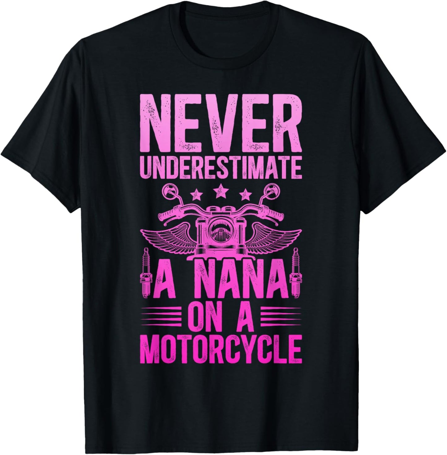 Nana On A Motorcycle Rider Nana Grandma Biker Nana T-Shirt - T-Shirt | Black