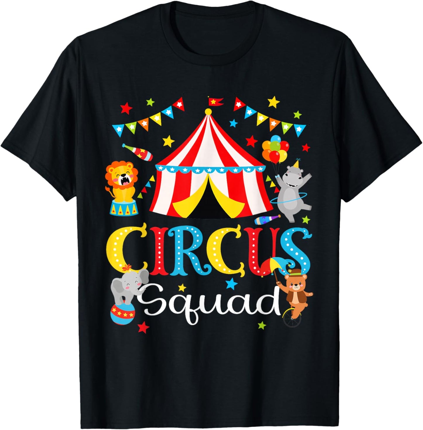 Circus Squad Matching Birthday Circus Staff Bday Boys Kids T-Shirt - T-Shirt | Black