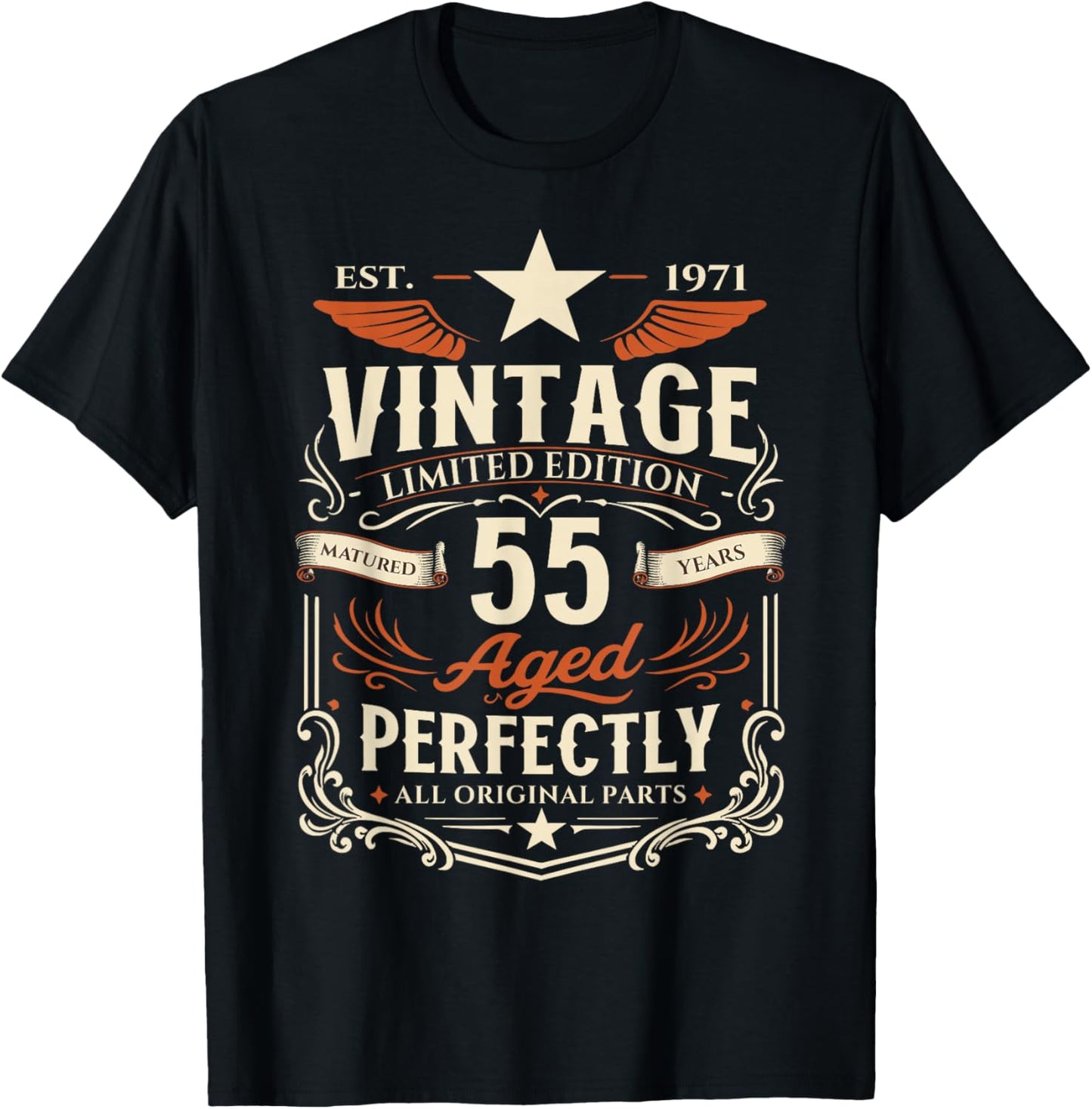 55 Ans Anniversaire Homme Cadeau 1971 Vintage T-Shirt - T-Shirt | Black