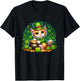 Kids St. Patrick's Day Cat Leprechaun Kitten Irish Toddler Girls T-Shirt - T-Shirt | Black
