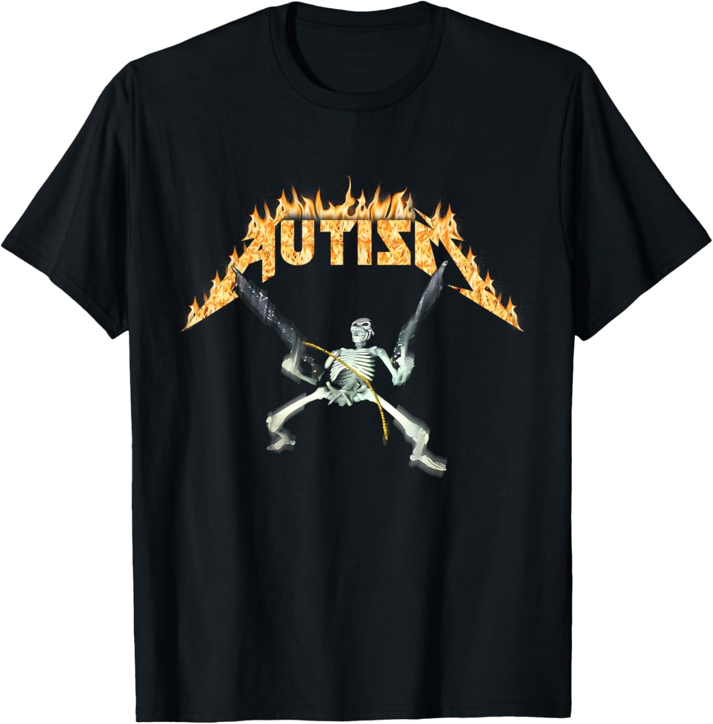 Autism Skeleton Meme Funny Men Women Kids T-Shirt - T-Shirt | Black