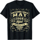 Awesome Since May 1968 Year Of Birth Birthday 1968 Vintage T-Shirt - T-Shirt | Black