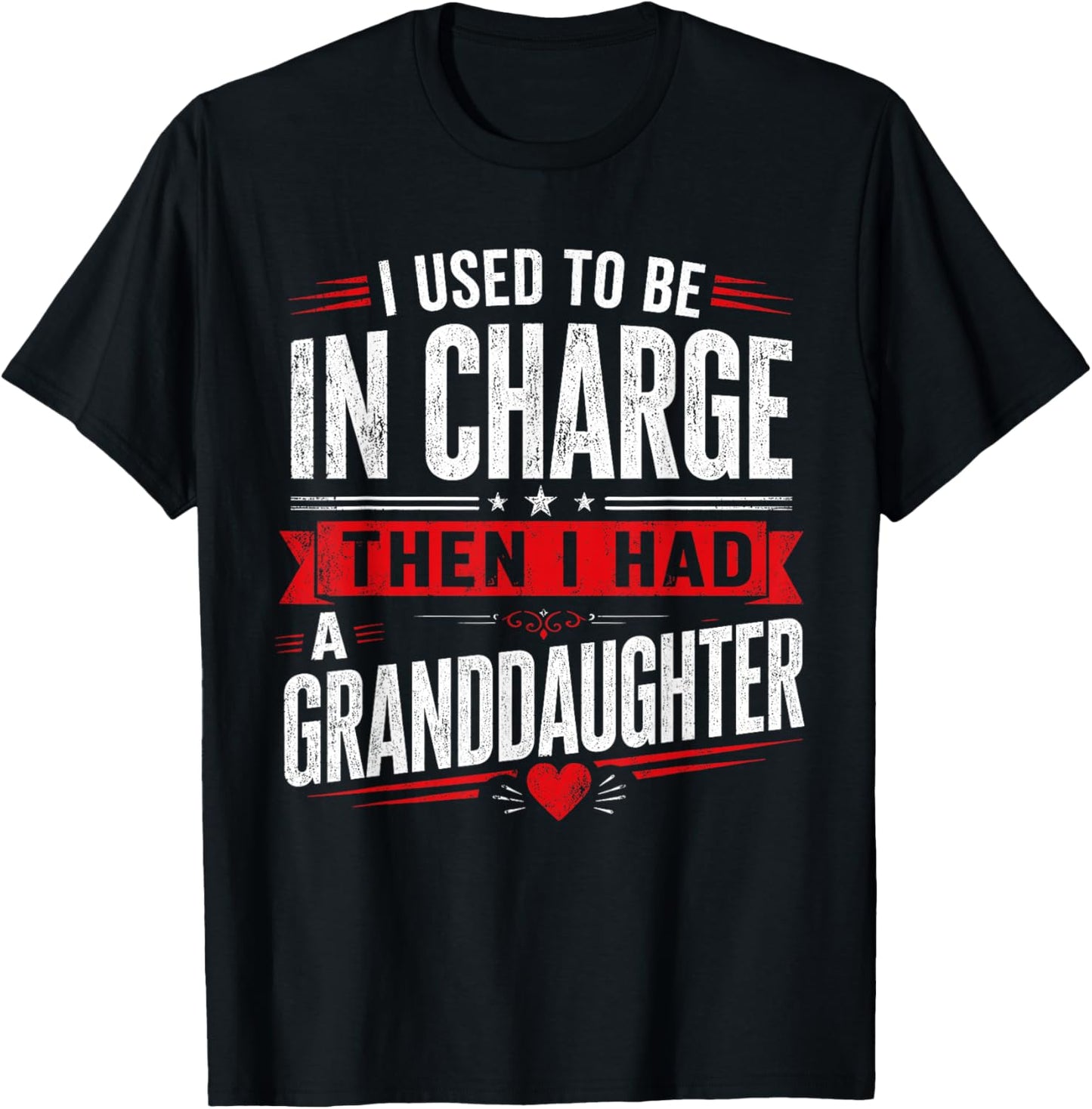 I Used to Be in Charge Then I Had A Granddaughter Grandpa T-Shirt - T-Shirt | Black