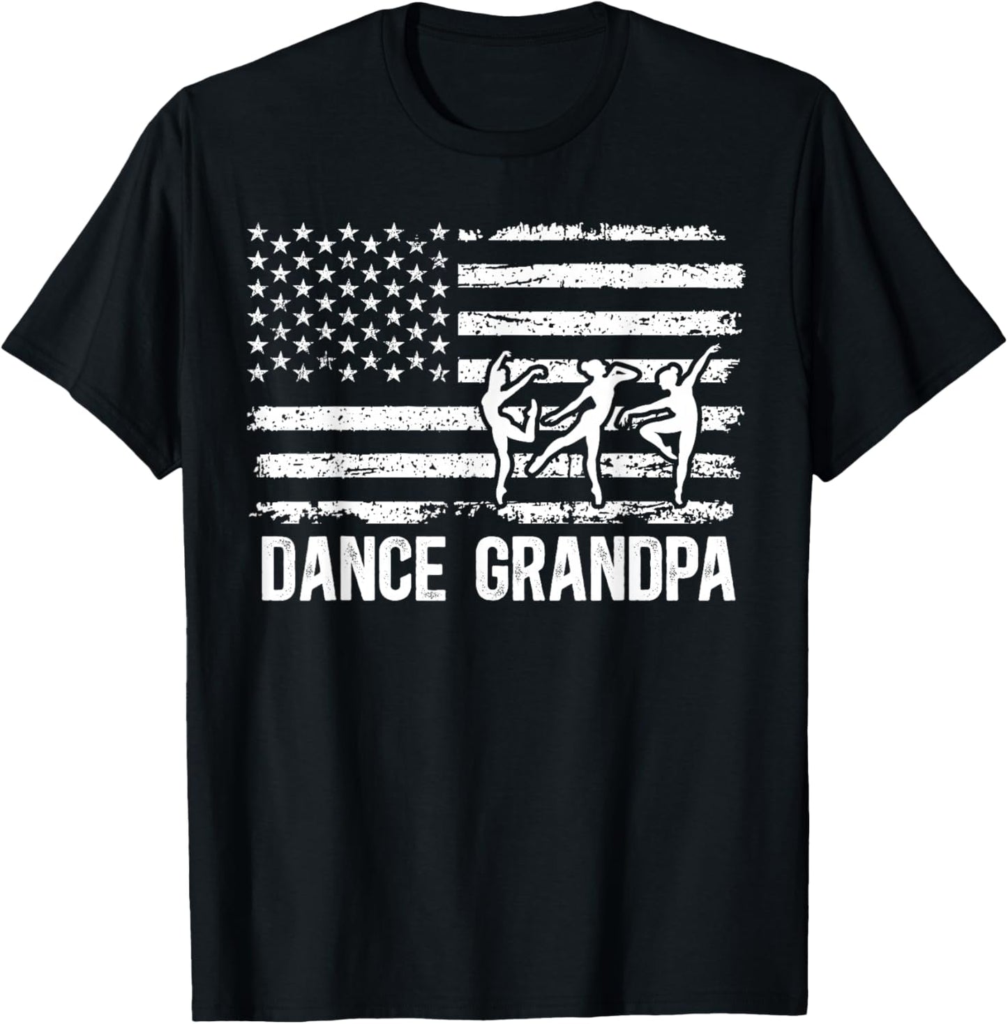 Dance Grandpa US Flag Dancing Grandpa Of A Dancer Grandpa T-Shirt - T-Shirt | Black