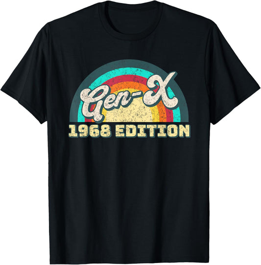 Gen X 1968 Edition Retro Generation Xers Men Women T-Shirt - T-Shirt | Black
