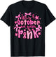 in October We Wear Pink Coquette Bow Breast Cancer Awareness T-Shirt - T-Shirt | Black