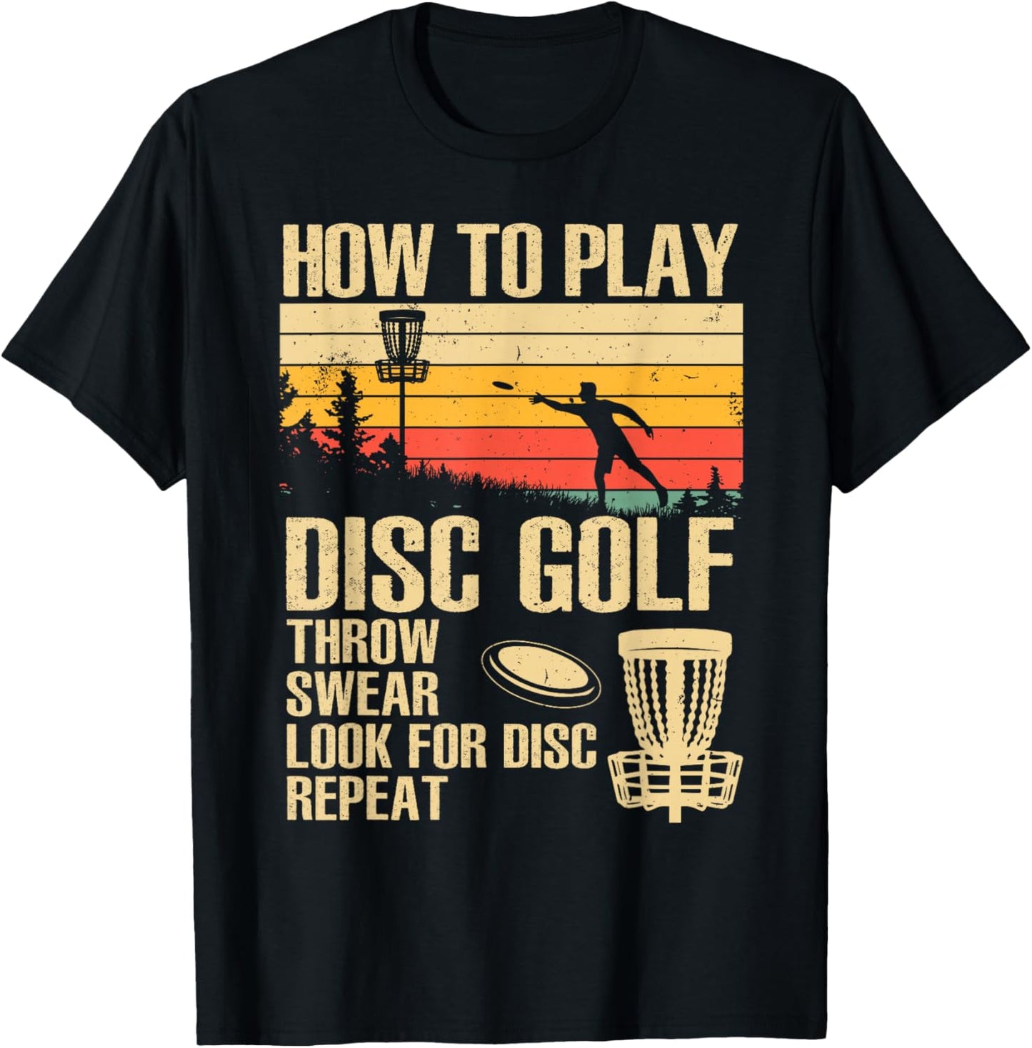 Disc Golf Design Women Disc Golfer Disc Golf Player T-Shirt - T-Shirt | Black