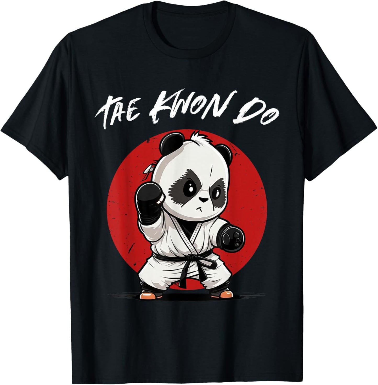 Cute Taekwondo Panda - Funny TKD Korean Martial Arts T-Shirt - T-Shirt | Black