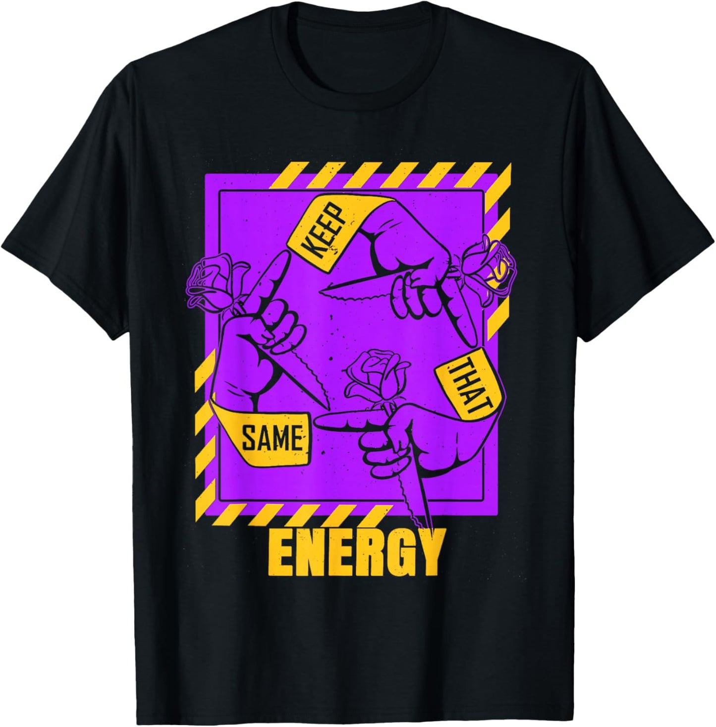Purple and Golds Keep That Same Energy Graphic T-Shirt - T-Shirt | Black