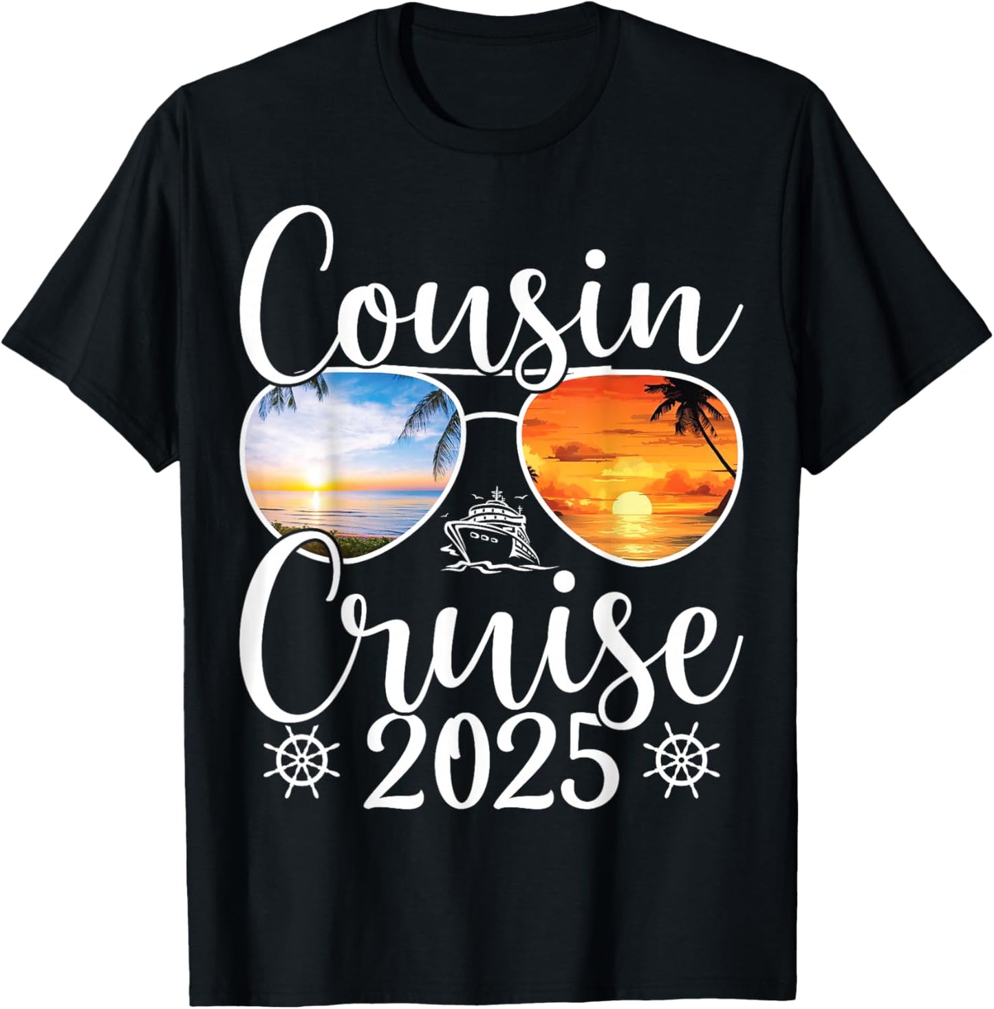 Cousin Cruise 2025 Girls Sister Cruise 2025 Vacation Lovers T-Shirt - T-Shirt | Black