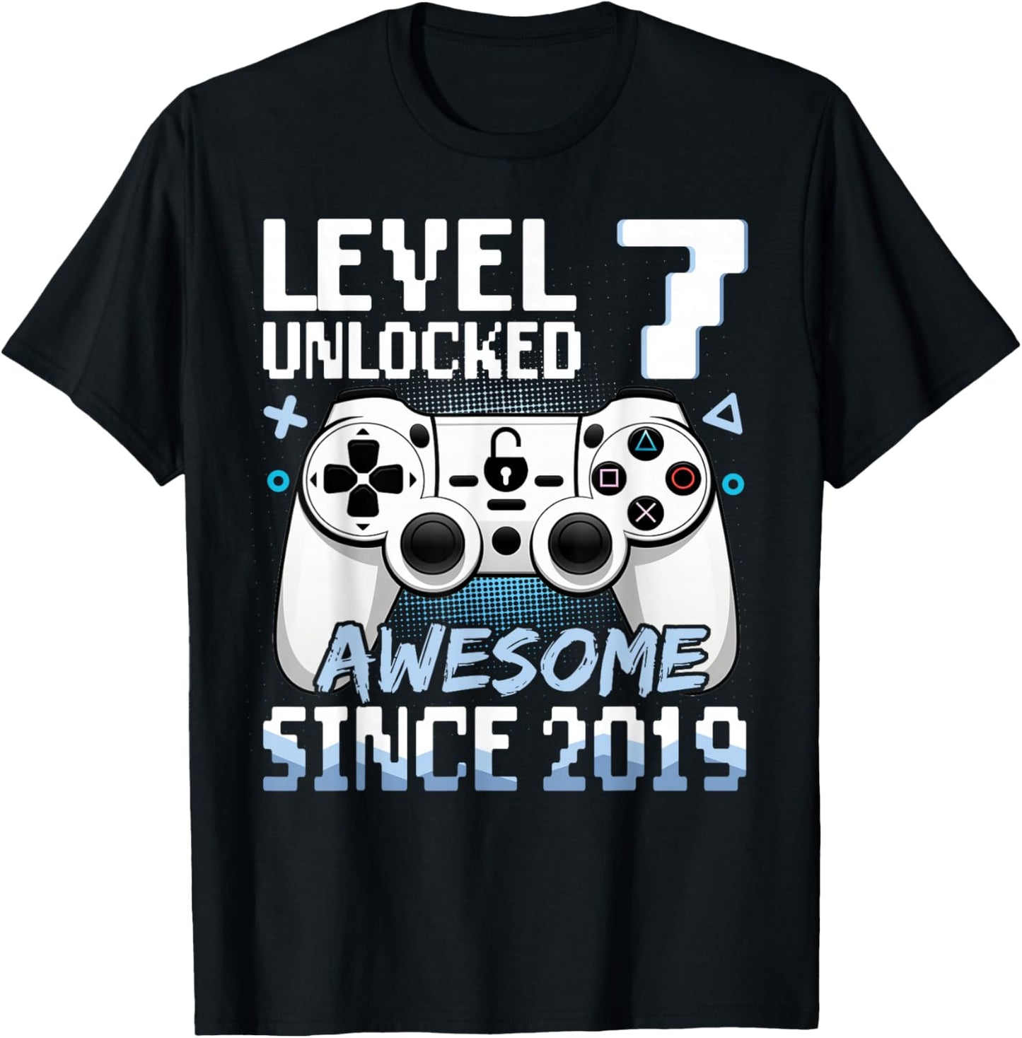 Level 7 Unlocked Awesome 2019 Videospiel 7. Geburtstag T-Shirt - T-Shirt | Black