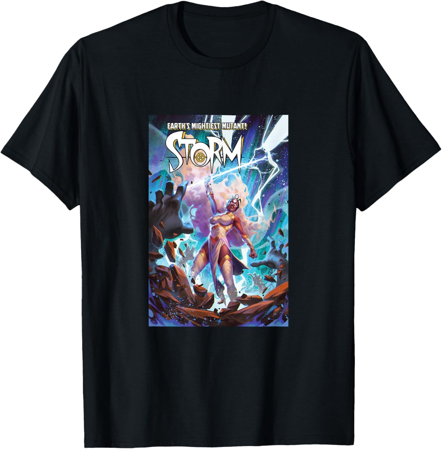 Marvel X-Men Earths Mightiest Mutant Storm Lightning Cover T-Shirt - T-Shirt | Black
