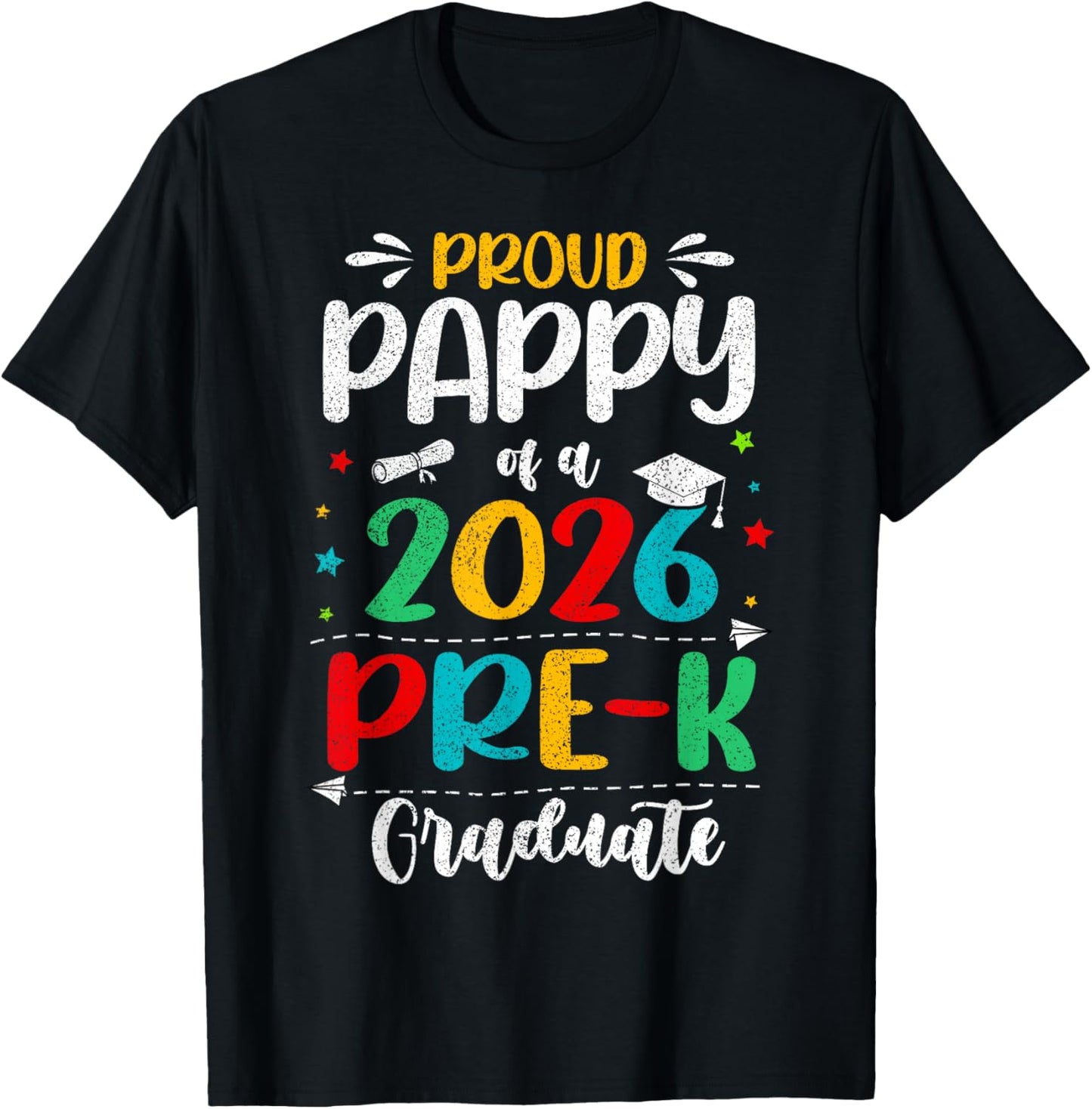Proud Pappy of A 2026 Pre K Graduate Boy Girl Kids T-Shirt - T-Shirt | Black