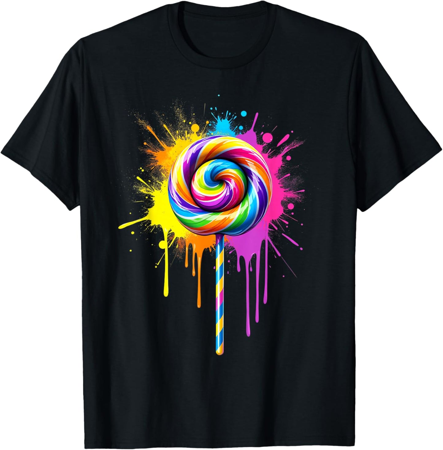 Candy Candy Costume Women's Carnival Lollipop Fancy Dress T-Shirt - T-Shirt | Black