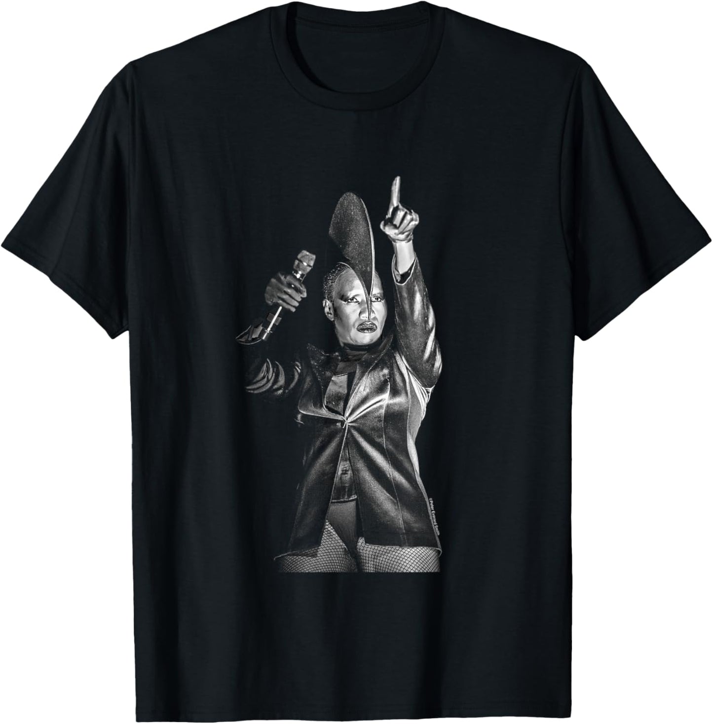 Grace Jones On Stage Black And White By Everard Smith T-Shirt - T-Shirt | Black
