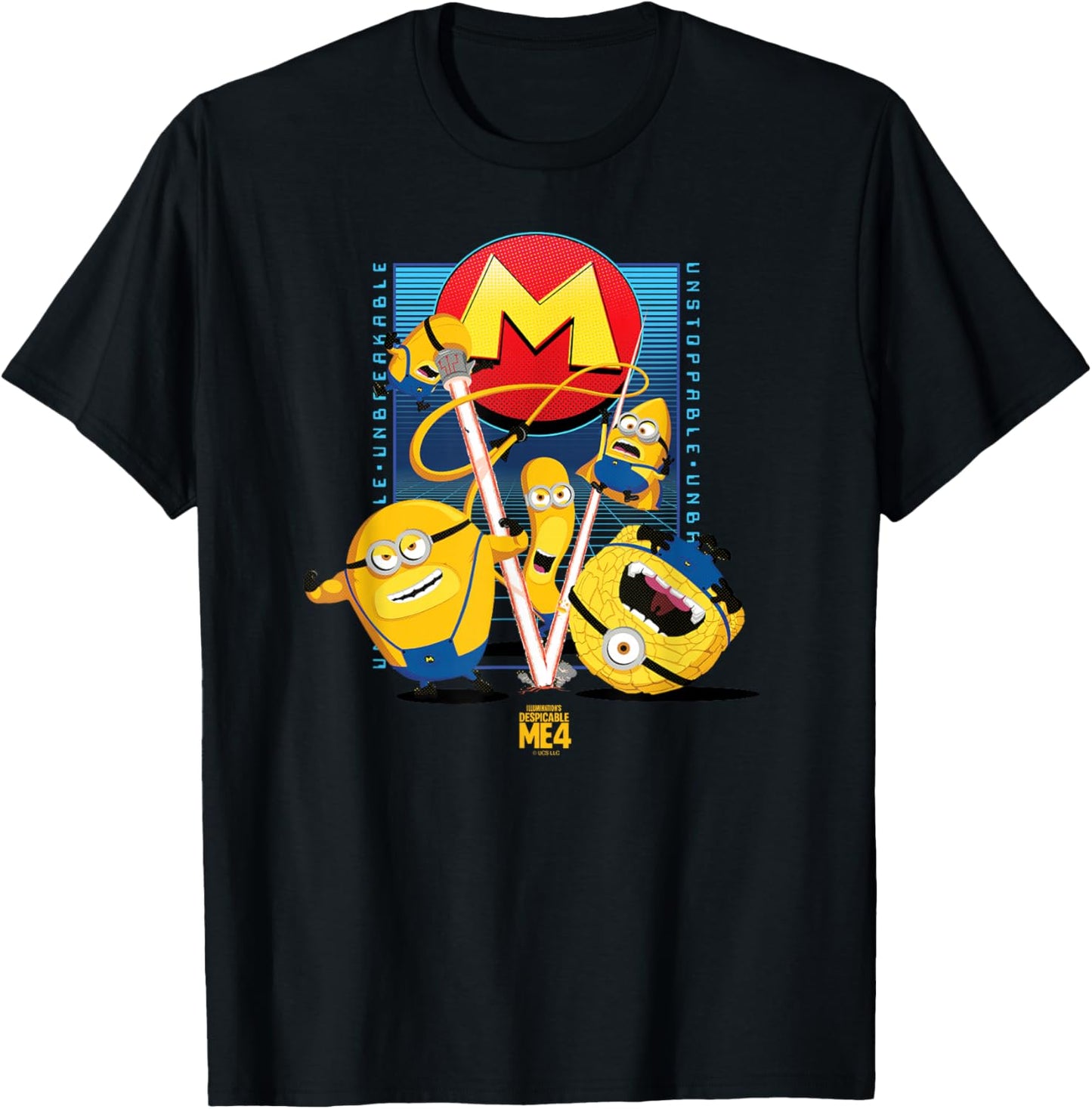 Minions Despicable Me 4 Mega Minions Group T-Shirt - T-Shirt | Black
