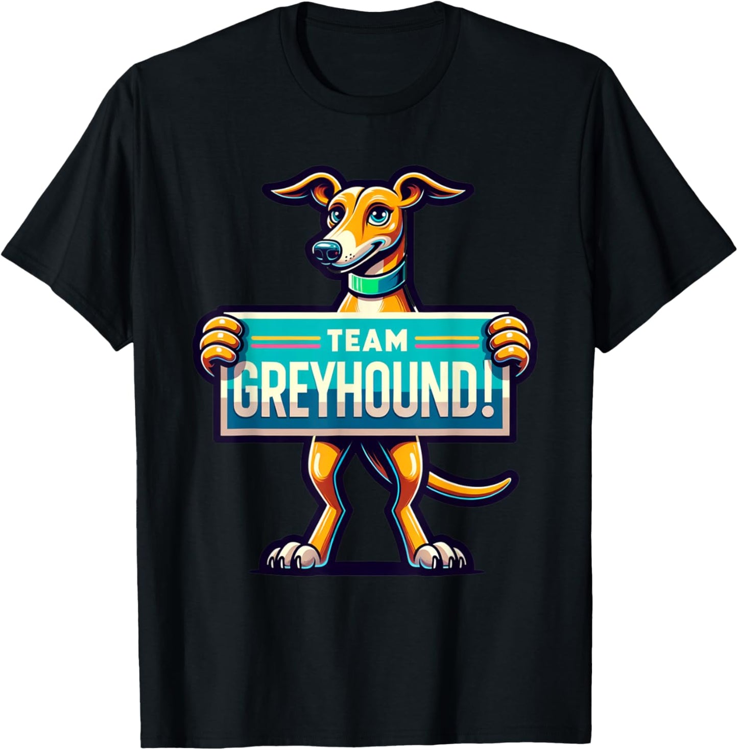Team Greyhound, Dog Mascot, Greyhound Racing, Dog Lover Women Kids T-Shirt - T-Shirt | Black