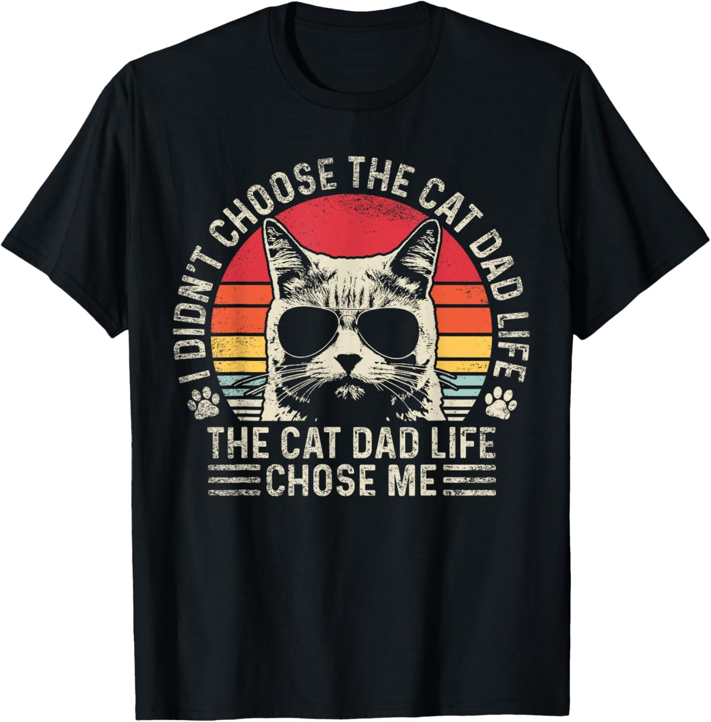 Cat Dad Shirts Funny Cat Dad Father's Day Cat Daddy T-Shirt - T-Shirt | Black