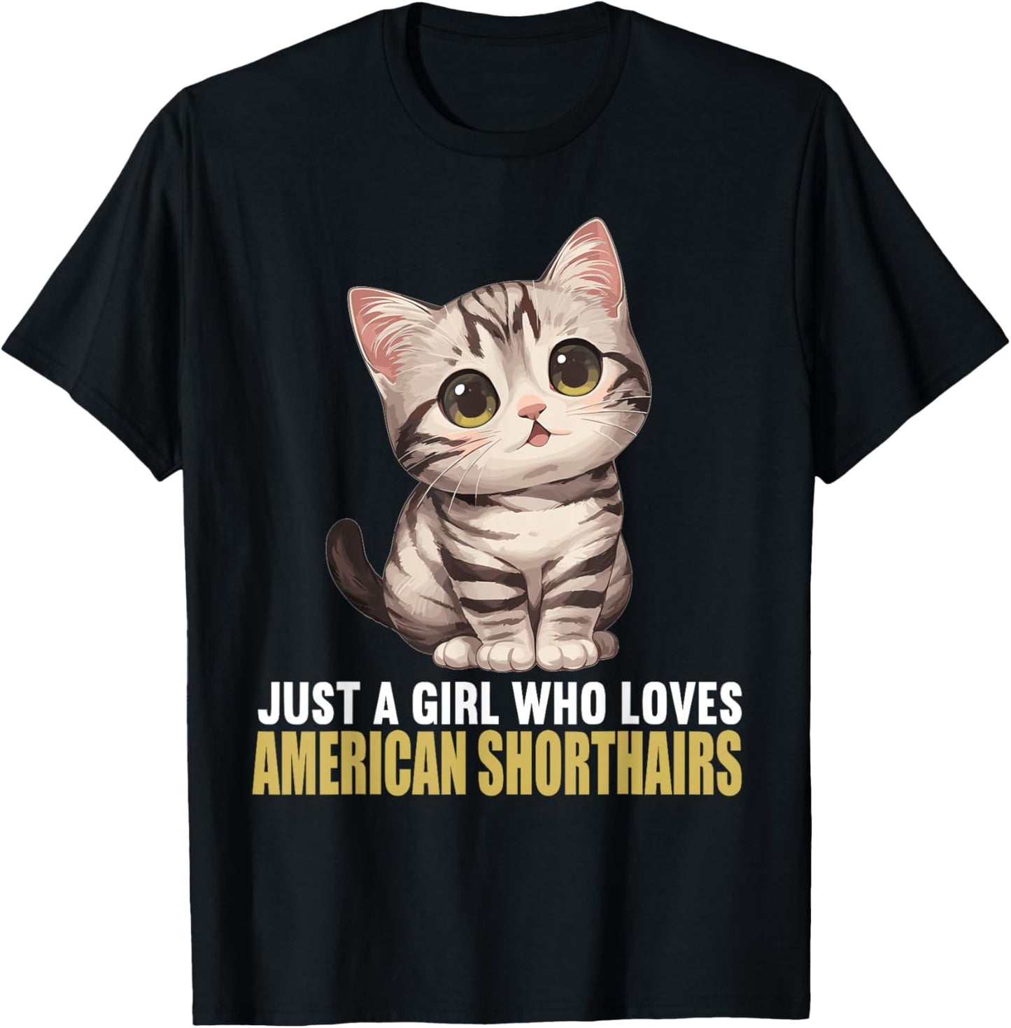 American Shorthair Cats American Shorthair Cat T-Shirt - T-Shirt | Black