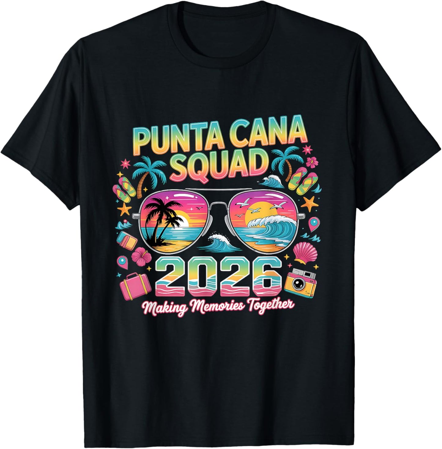 Punta Cana Squad 2026 Tropical Vacation Crew T-Shirt - T-Shirt | Black