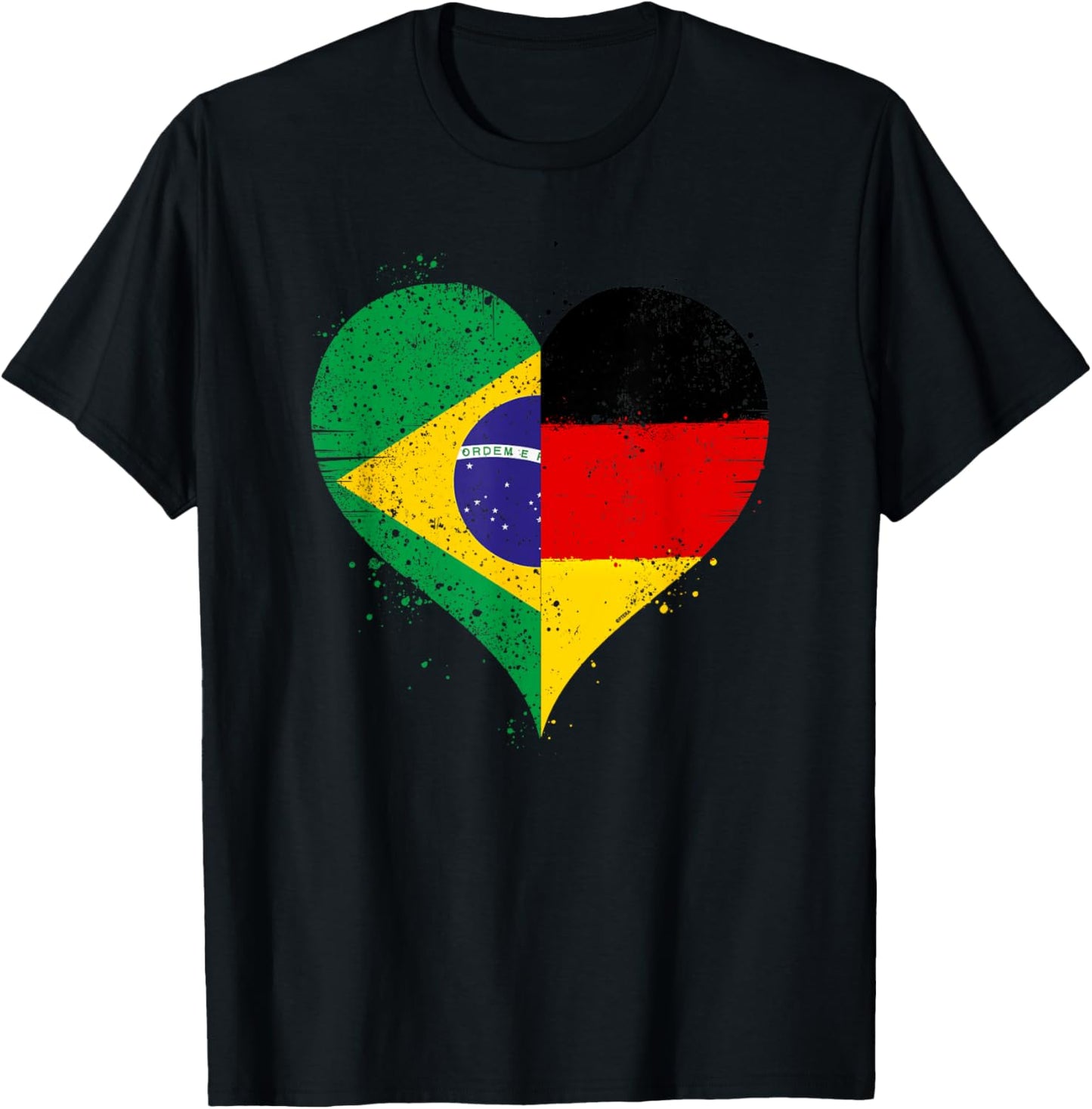 Brasilien Deutschland Flagge Brasilianische Deutsche Fans T-Shirt - T-Shirt | Black