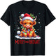 Cute Highland Baby Cow Christmas Lights Merry & Bright Xmas T-Shirt - T-Shirt | Black