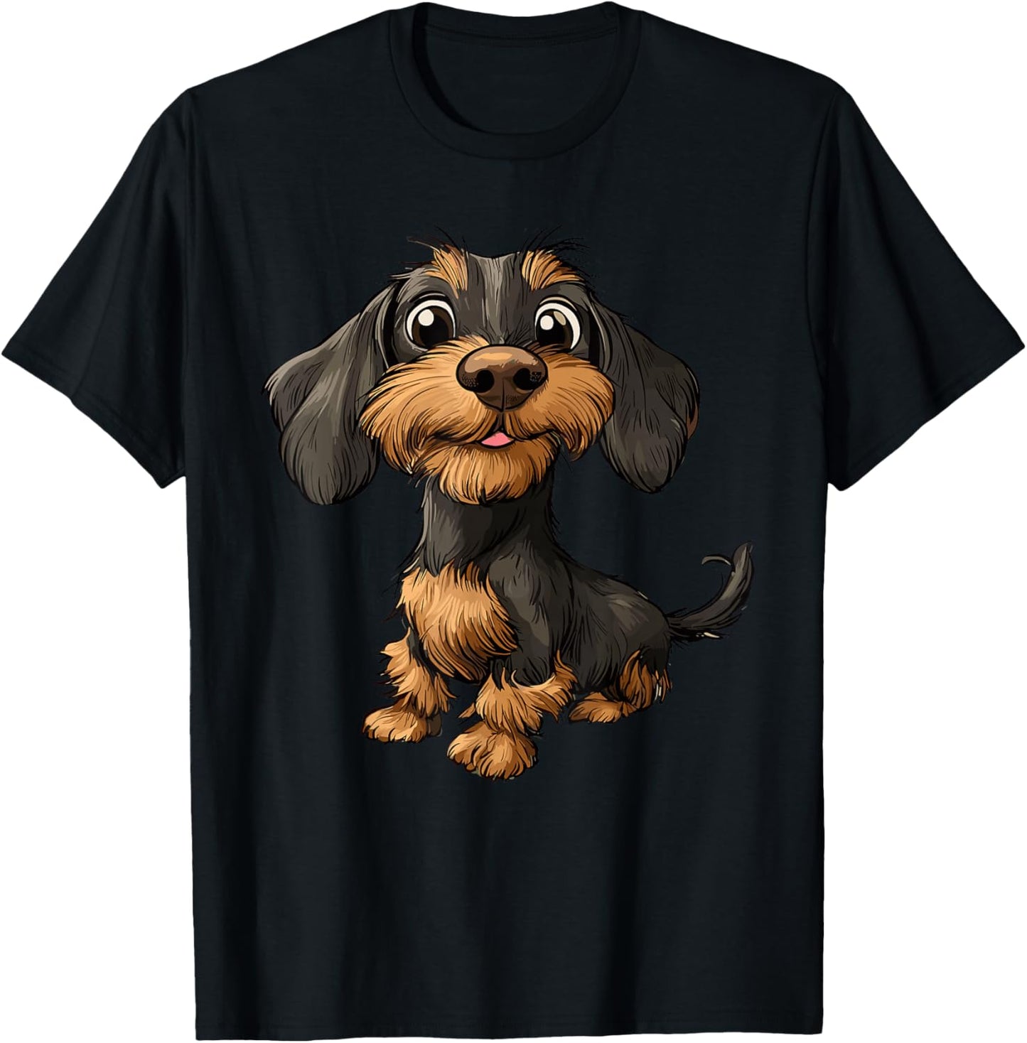Rauhaardackel Dachshund Teckel Dog Hunting Dog Funny , black, S T-Shirt - T-Shirt | Black