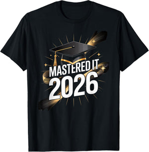 Mastered it 2026 Master Degree Graduation Gifts Men Women T-Shirt - T-Shirt | Black