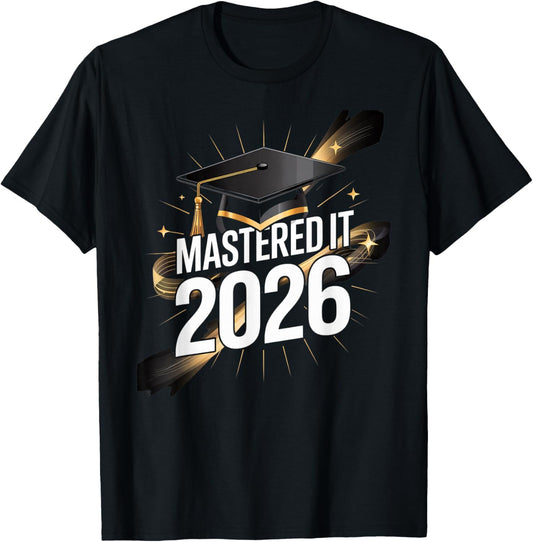 Mastered it 2026 Master Degree Graduation Gifts Men Women T-Shirt - T-Shirt | Black