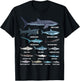 Types of Sharks Shark Identification Shark Species T-Shirt - T-Shirt | Black