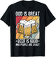 GOD IS GREAT Beer IS GOOD AND PEOPLE ARE CRAZY Beer Lover T-Shirt - T-Shirt | Black