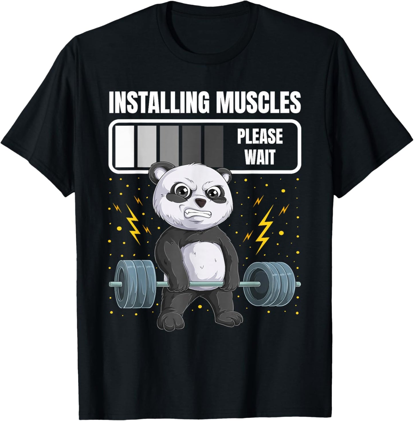Muscle Installation Weightlifting Panda Muscle Installation T-Shirt - T-Shirt | Black