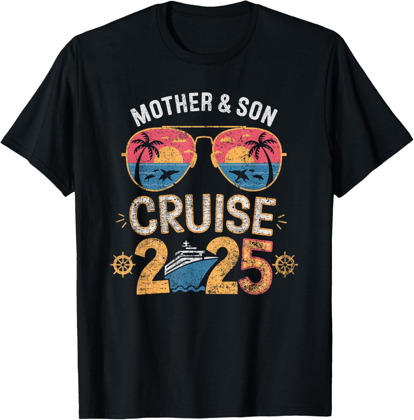 Mother Son Cruise 2025 Vacation Matching Family Trip Group T-Shirt - T-Shirt | Black