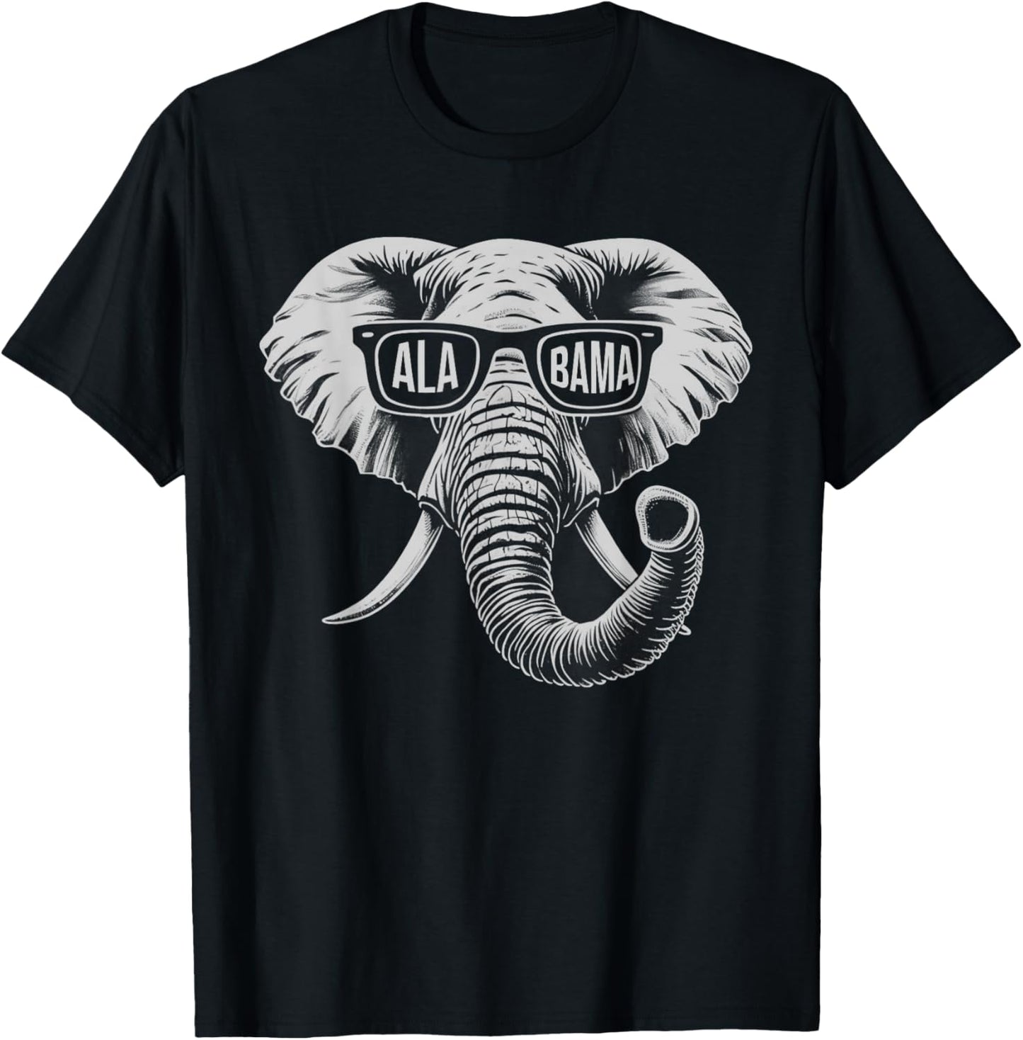 Vintage State Of Alabama Elephant Lovers T-Shirt - T-Shirt | Black
