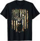 Deer Hunting American Flag Camo USA Hunter T-Shirt - T-Shirt | Black