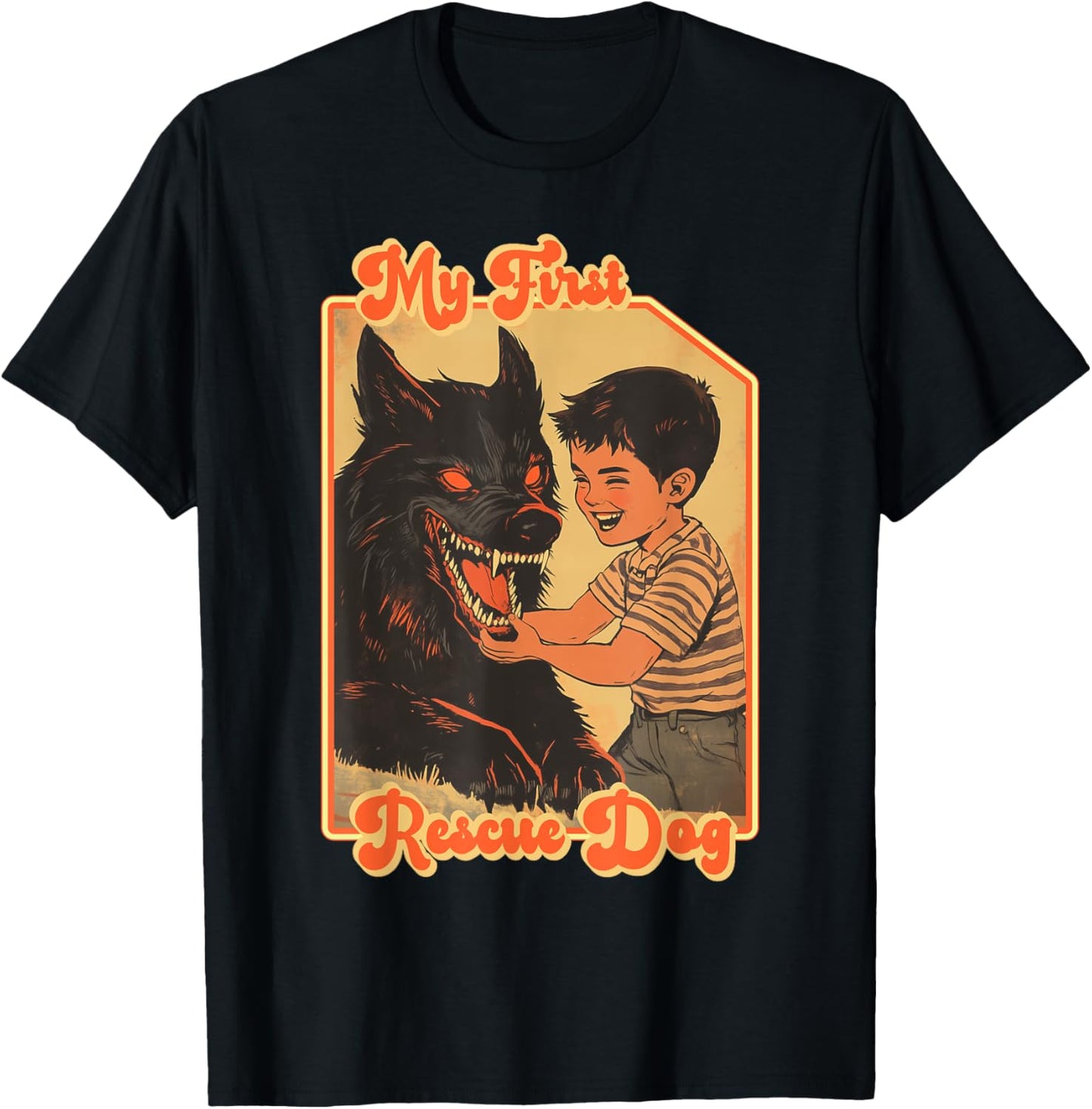 My First Rescue Dog Funny Shirts - Funny Rescue Animal T-Shirt - T-Shirt | Black