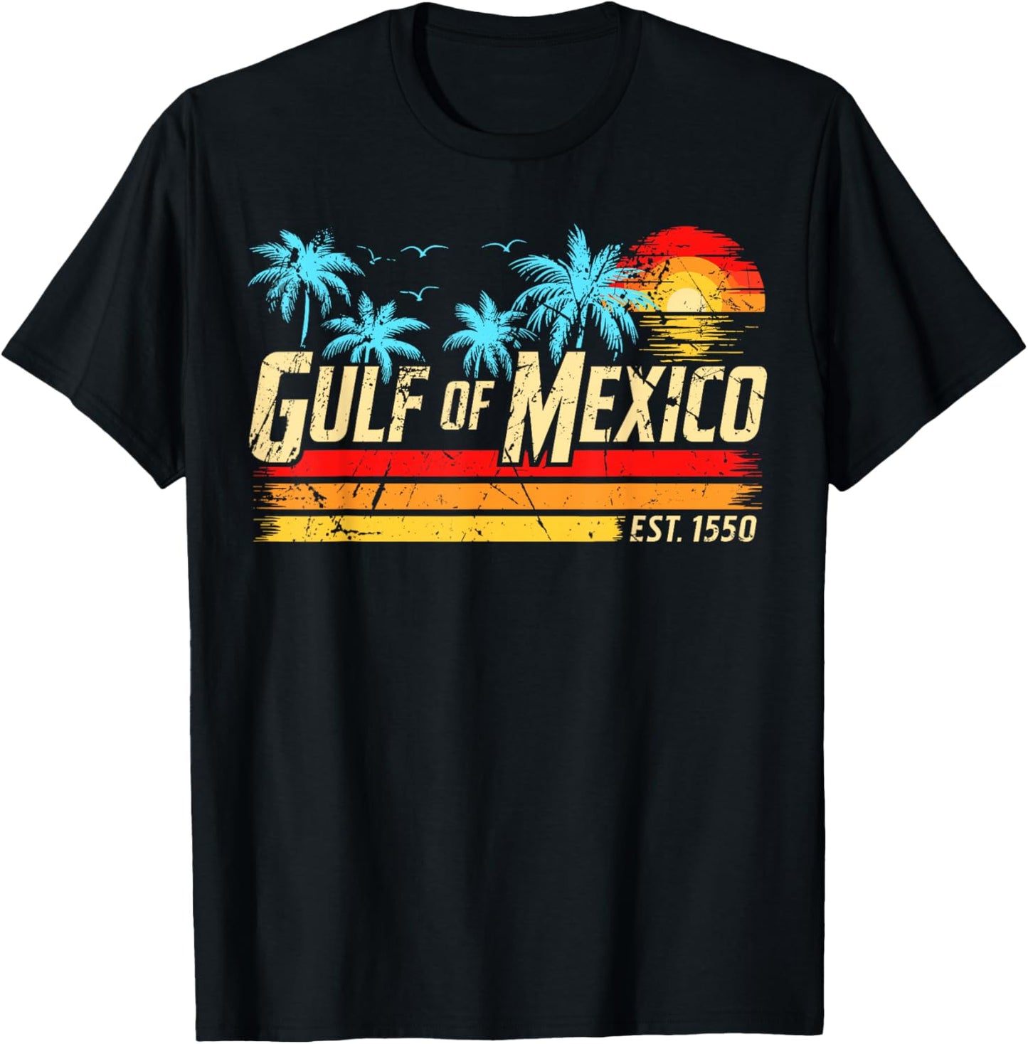 Gulf of Mexico Shirt Retro Vintage Beach Golf von Mexico T-Shirt - T-Shirt | Black