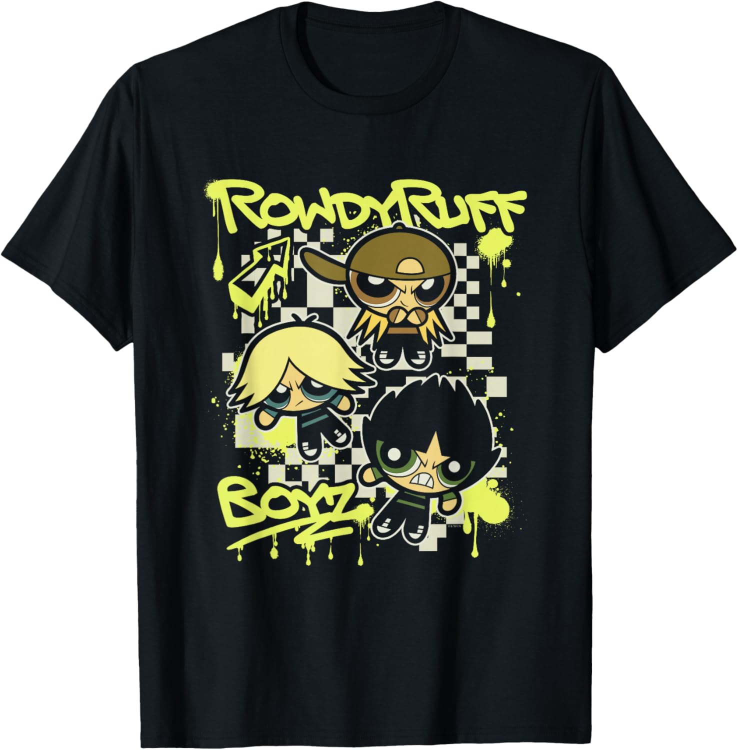 The Powerpuff Girls Rowdyruff Boyz Retro Punk Poster T-Shirt - T-Shirt | Black