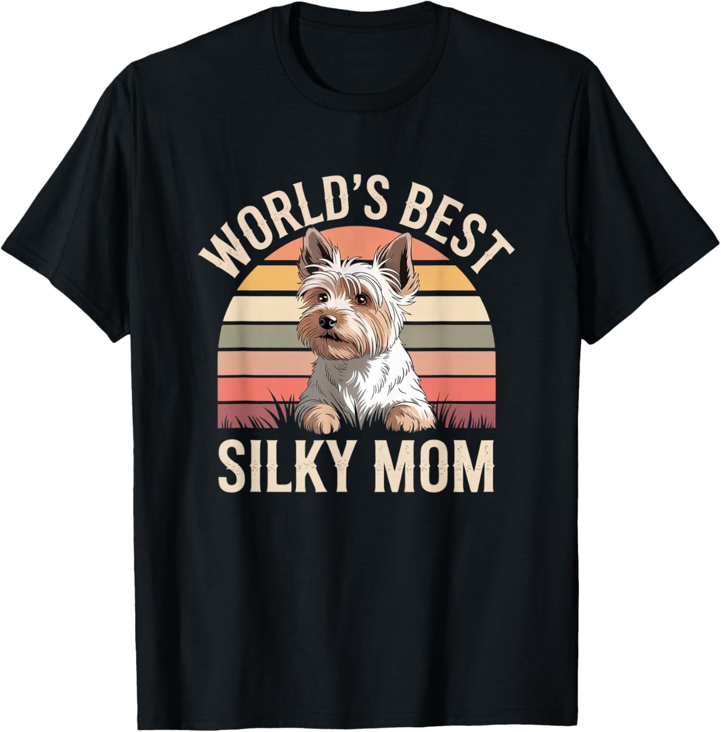 World's Best Silky Mom Cute Silky Terrier T-Shirt - T-Shirt | Black