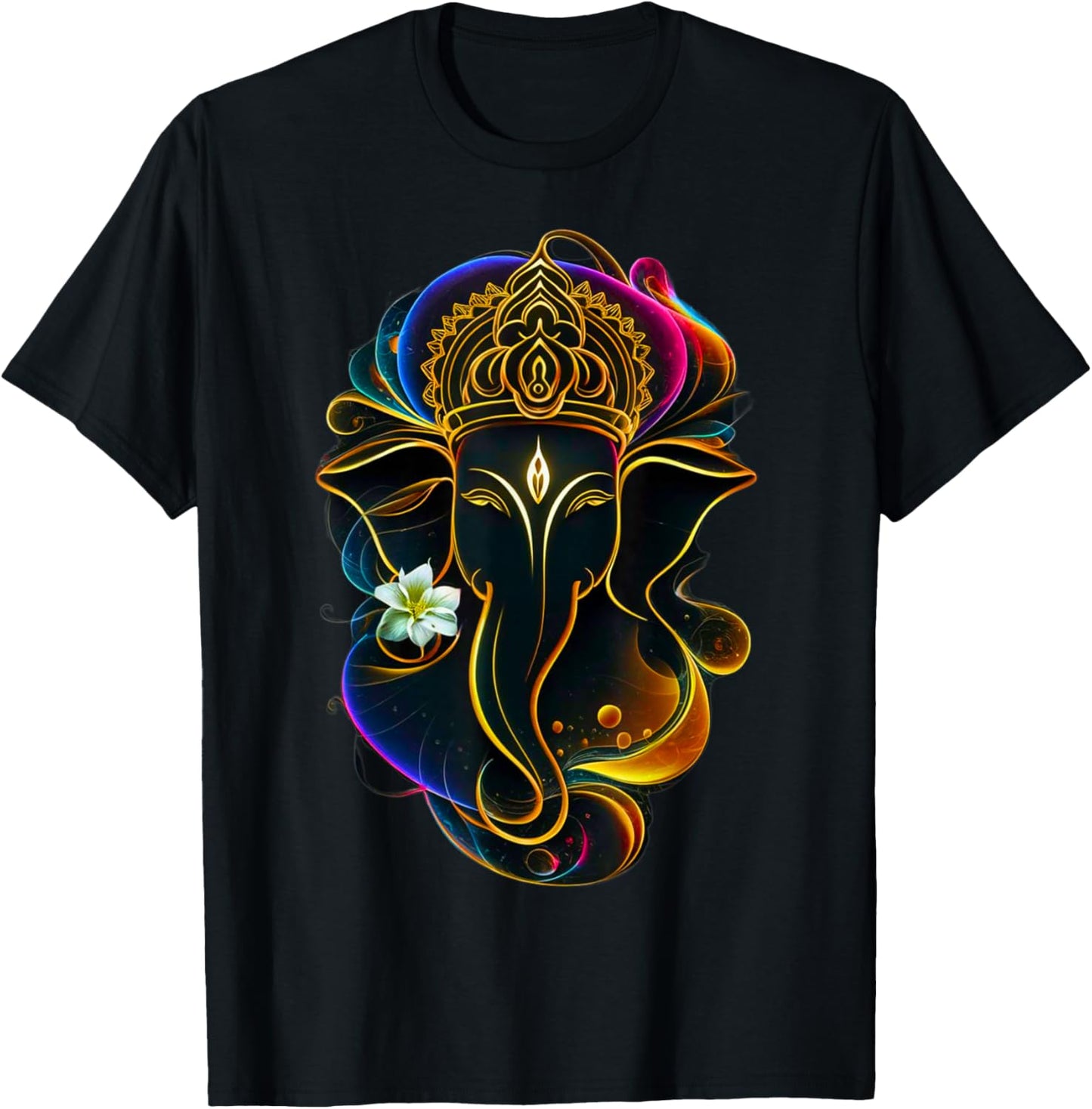 Hindu Ganesha Puja Elephant God India Meditation Yoga Murti T-Shirt - T-Shirt | Black