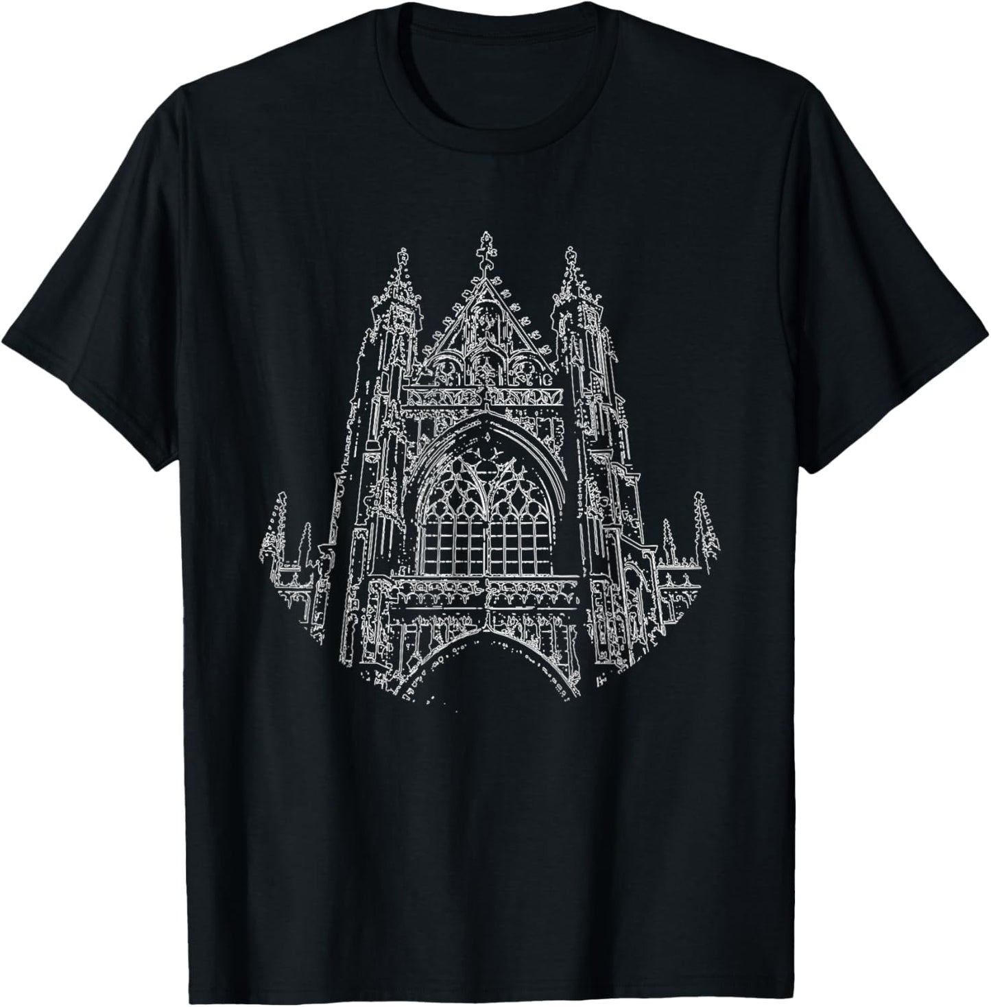 Church Gothic Gothic Architecture Cathedral Gothic T-Shirt - T-Shirt | Black