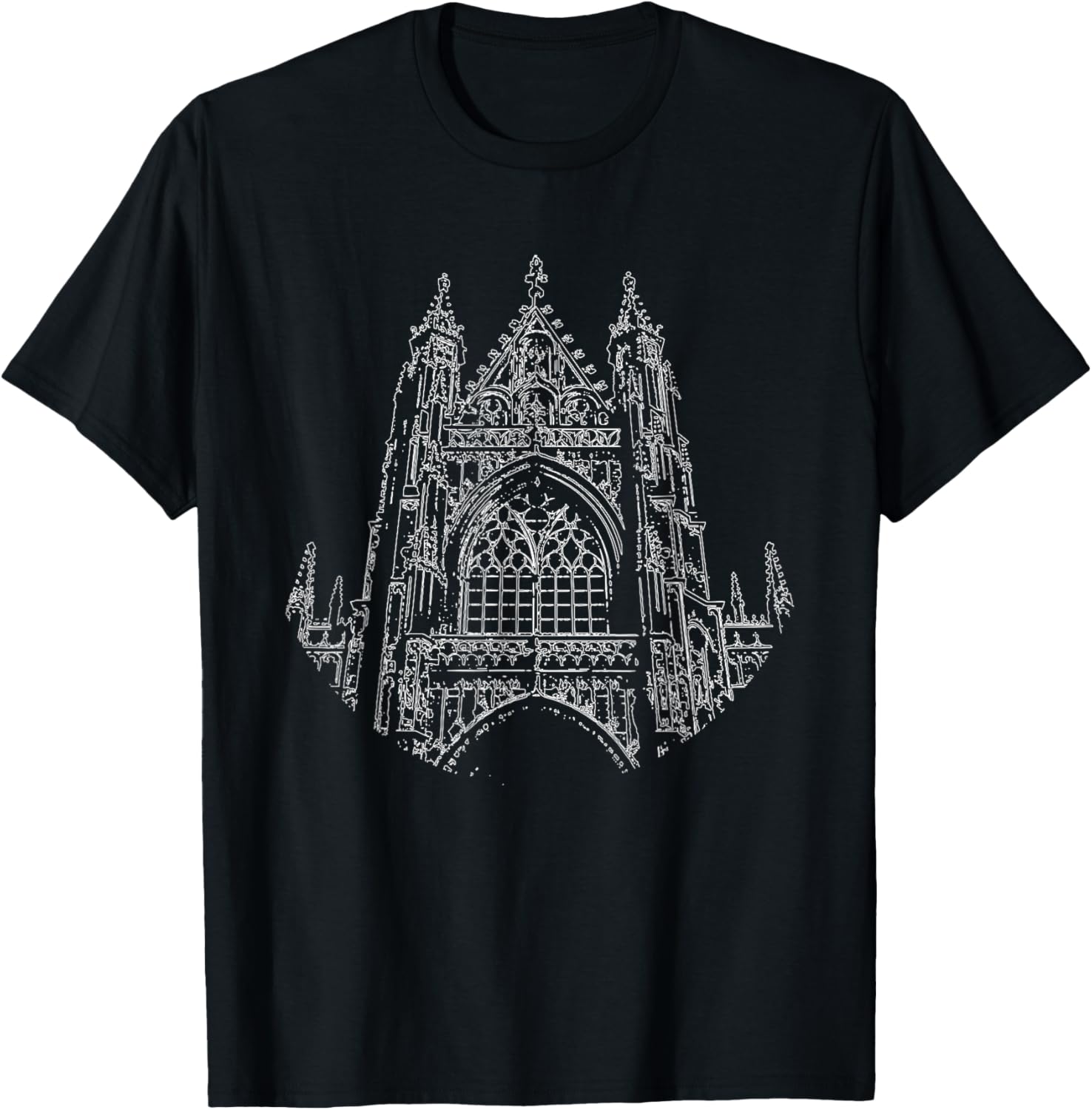 Church Gothic Gothic Architecture Cathedral Gothic T-Shirt - T-Shirt | Black